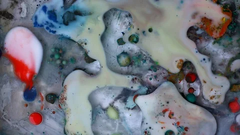 Colorful liquid bubbles spreading. Inks is mixed video. Stock Footage 123778012
