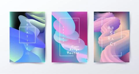 Colorful Liquid covers. Abstract gradient shapes Stock Illustration