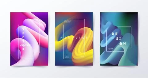 Colorful Liquid covers. Abstract gradient shapes Stock Illustration