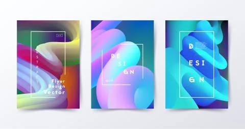 Colorful Liquid covers. Abstract gradient shapes Stock Illustration