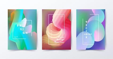Colorful Liquid covers. Abstract gradient shapes Stock Illustration