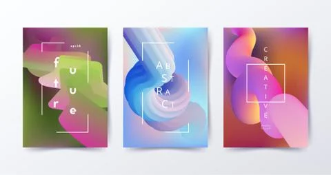Colorful Liquid covers. Abstract gradient shapes Stock Illustration