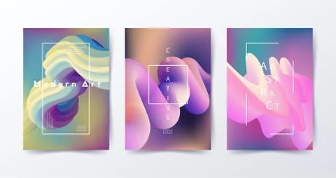 Colorful Liquid covers. Abstract gradient shapes Ilustração Stock