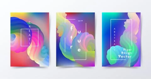Colorful Liquid covers. Abstract gradient shapes Stock Illustration