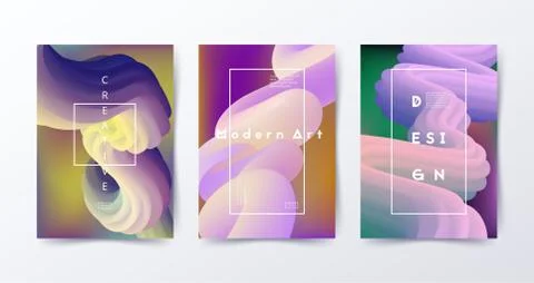 Colorful Liquid covers. Abstract gradient shapes Stock Illustration