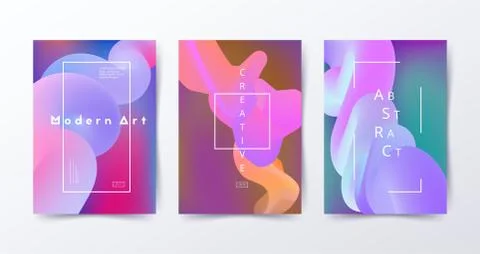 Colorful Liquid covers. Abstract gradient vector shapes Stock Illustration