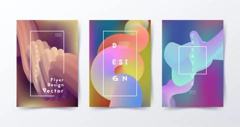Colorful Liquid covers. Abstract gradient shapes. Modern design for flyer Stock Illustration
