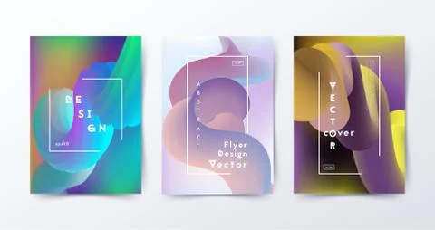 Colorful Liquid covers. Abstract gradient shapes. Modern design for flyer Stock Illustration