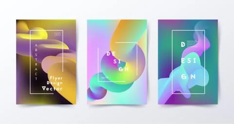 Colorful Liquid covers. Abstract gradient shapes. Modern design for flyer Stock Illustration