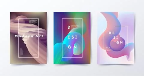 Colorful Liquid covers. Abstract gradient shapes. Modern design for flyer Stock Illustration