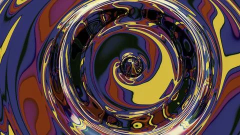Colorful liquid moves in circular waves. Design. Acidic paints shimmer in moving Stock Illustration