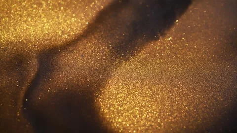 Colorful liquid paint abstract background. Acrylic paints with golden glitter Stock Footage 278650346