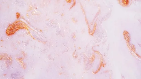 Colorful liquid paint abstract background. Acrylic paints with golden glitter Stock Footage 278650355