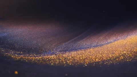 Colorful liquid paint abstract background. Acrylic paints with golden glitter Stock Footage 278650489