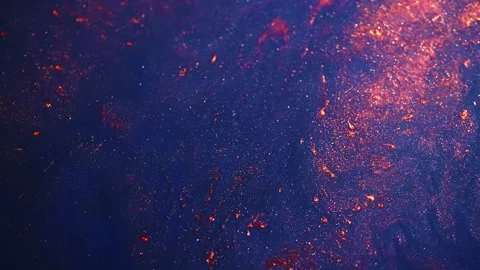 Colorful liquid paint abstract background. Acrylic paints with golden glitter Stock Footage 278650535
