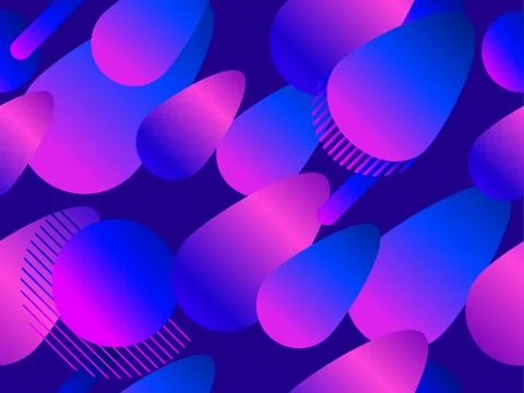 Colorful liquid shape seamless pattern. Fluid concept design. Abstract geomet 스톡 일러스트