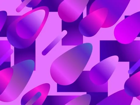 Colorful liquid shape seamless pattern. Fluid concept design. Abstract geomet Stock-Illustration