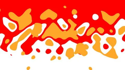 Colorful liquid splash pattern on red background. Stock Illustration