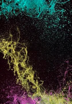 Colorful liquid splashes Stock Illustration