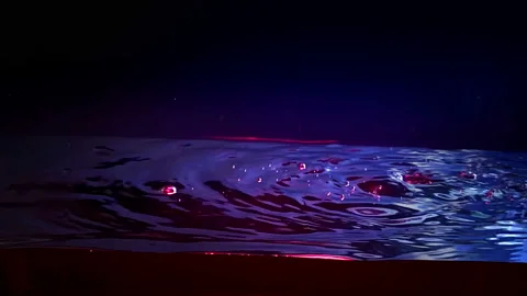 Colorful Liquid Surface Wave close up. Water splashes filling the frame. Stock Footage 95534385