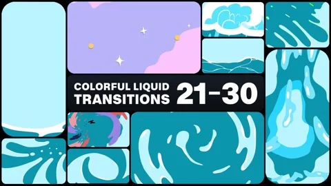 Colorful Liquid Transitions for After Effects Stock After Effects