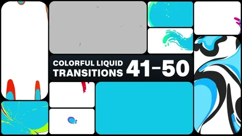 Colorful Liquid Transitions for After Effects 스톡 After Effects