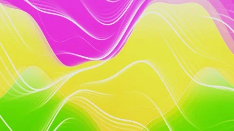 Colorful Liquid Waves Animation in Pink Yellow and Green Vidéo 340212024