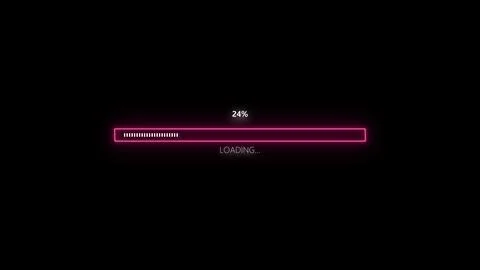 Colorful loading bar icon on black abstract background. Stock Illustration