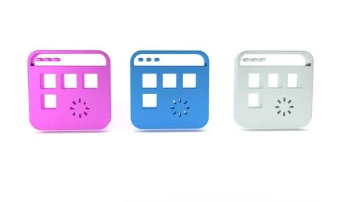 Colorful Loading a data window with a progress bar icon isolated on white b.. Stock Illustration