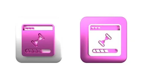 Colorful Loading a data window with a progress bar icon isolated on white b.. Stock Photos
