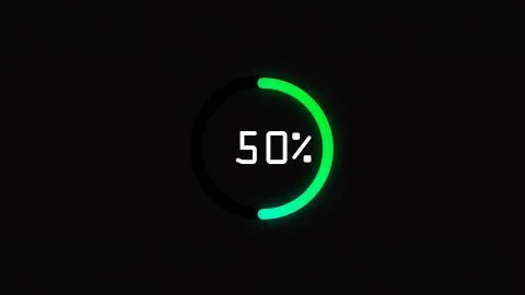 Colorful loading info Graphics with fifty percentage sign, Digital Graphics Illustrazione stock