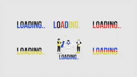 Colorful loading text and AI robot engineering cartoon animation pack Vídeos de archivo 344956048