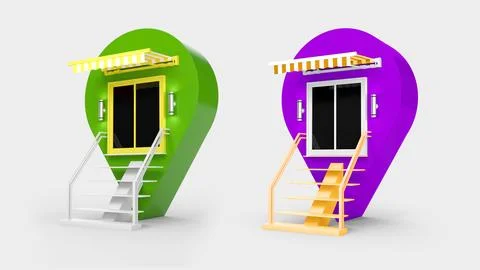 Colorful Location Map Pin 3d illustration Stockillustratie