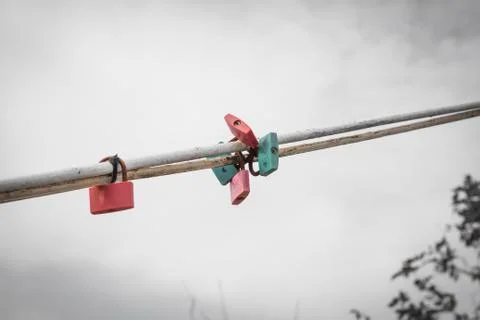 Colorful of lock. Stock Photos
