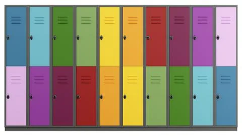 Colorful lockers Illustrazione stock