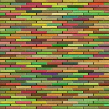 Colorful long bricks texture, seamless background. Stock Illustration