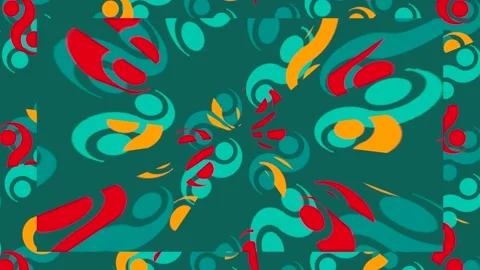 Colorful loop animation with shapes and patterns moving and blending togeth.. Stock Footage 333769411