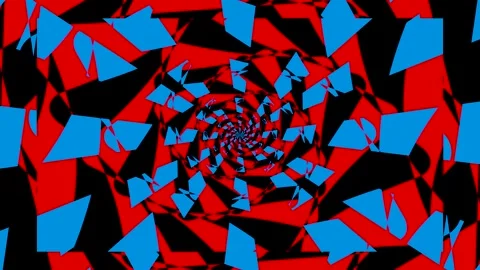 Colorful loop animation of shapes rotating and spiraling in a dynamic pattern 스톡 동영상 333831314