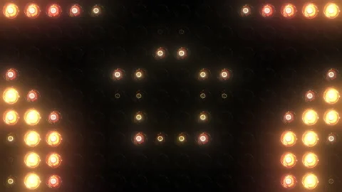 Colorful loop led back wall light bulbs. Glowing lamp background animation Stock Footage 194460441