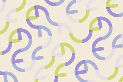 Colorful loop pattern with purple green and cream shades Stock Photos