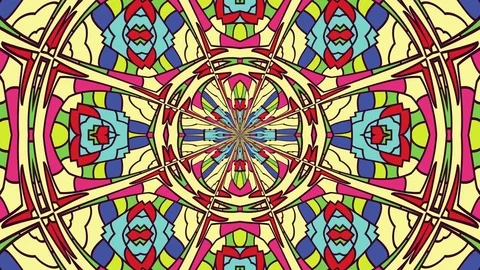 Colorful looping kaleidoscope sequence. Abstract motion graphics background Stock Footage 85188708