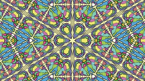 Colorful looping kaleidoscope sequence. Abstract motion graphics background Stock Footage 110407532