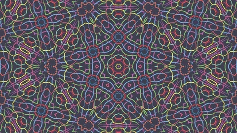 Colorful looping kaleidoscope sequence. Abstract motion graphics background Stock Footage 110407666