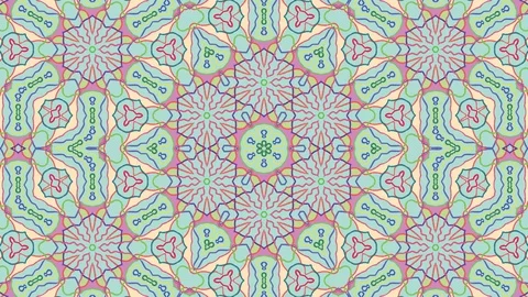 Colorful looping kaleidoscope sequence. Abstract motion graphics background Stock Footage 110408055