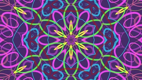 Colorful looping kaleidoscope sequence. Abstract motion graphics background Stock Footage 110412853