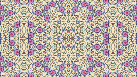 Colorful looping kaleidoscope sequence. Abstract motion graphics background Stock Footage 110414258