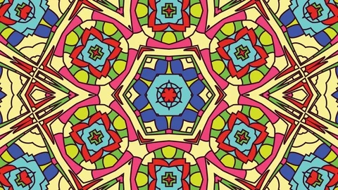 Colorful looping kaleidoscope sequence. Abstract motion graphics background Stock Footage 110414751