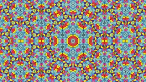 Colorful looping kaleidoscope sequence. Abstract motion graphics background Stock Footage 110415155