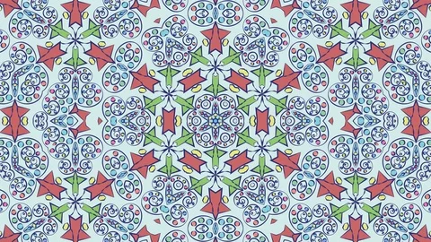 Colorful looping kaleidoscope sequence. Abstract motion graphics background Stock Footage 110415734