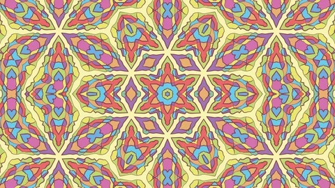 Colorful looping kaleidoscope sequence. Abstract motion graphics background Stock Footage 110415862